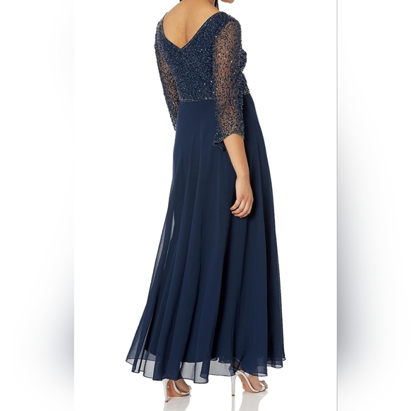 J KARA formal dress size 6 navy/mercury - Picture 2 of 8